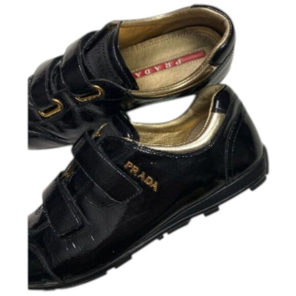 Prada black sport leather sneakers shoes size 35.5 - Picture 3 of 5